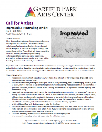 Gallery 1 - Call for Artists - Impressed: A Printmaking Exhibit