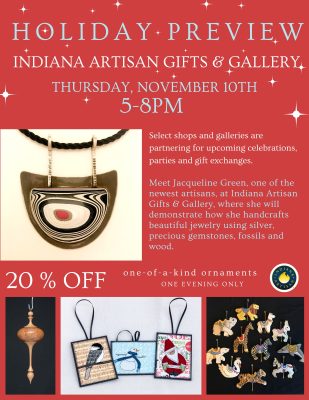 Holiday Preview & Artist Demo at Indiana Artisan Gift & Gallery